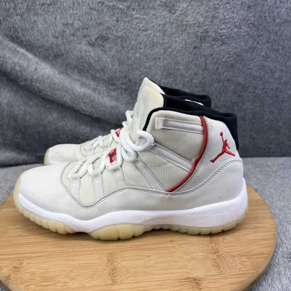 Jordan Air Jordan 11 Retro Shoes Boys Size 7Y White Red Basketball 378038-016
